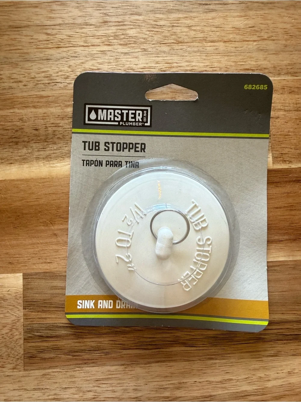 White Tub Stopper - Reliable Sink & Tub Seal